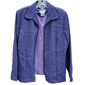 Blair Square Box Cut Professional Jacket Businesswoman Purple 2 Pc Tank & Coat